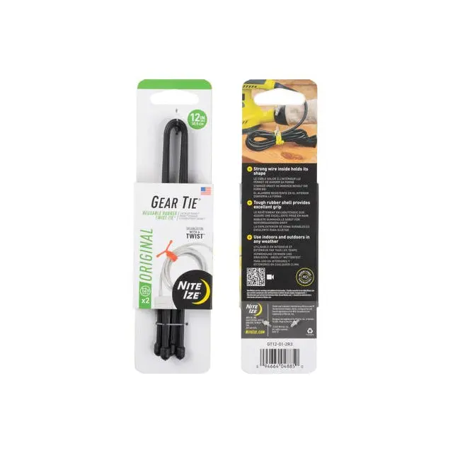 Gear Tie Reusable Rubber Twist Tie 12 In. - 2 Pack 1