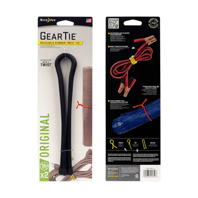 Gear Tie Reusable Rubber Twist Tie 18 In. - 2 Pack 2