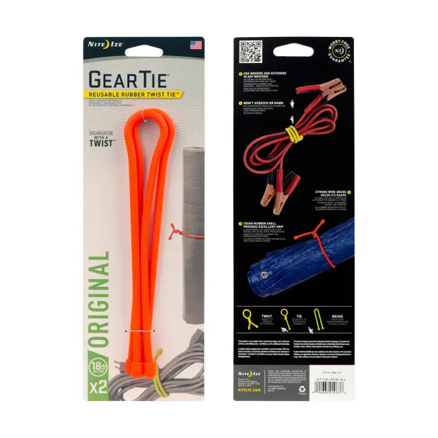 Gear Tie Reusable Rubber Twist Tie 18 In. - 2 Pack 1