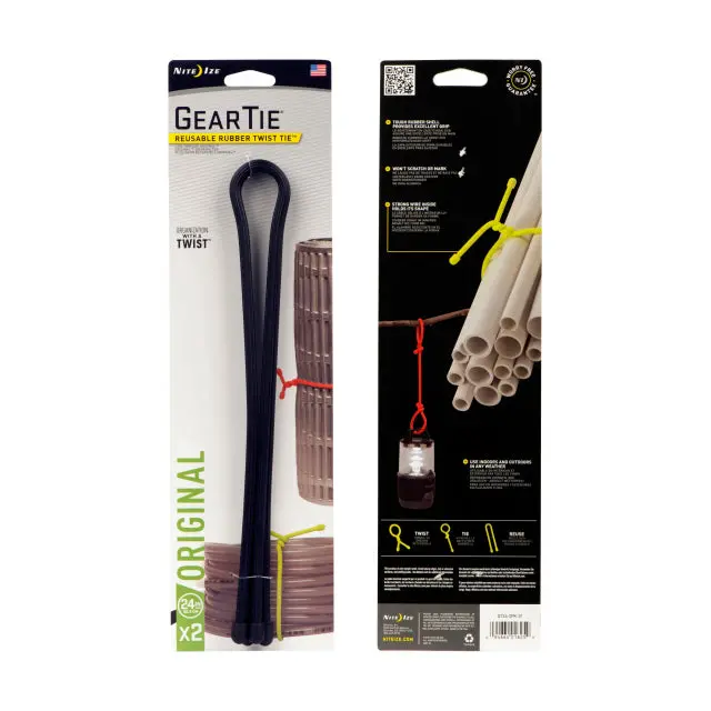 Gear Tie Reusable Rubber Twist Tie 24 In. - 2 Pack 1