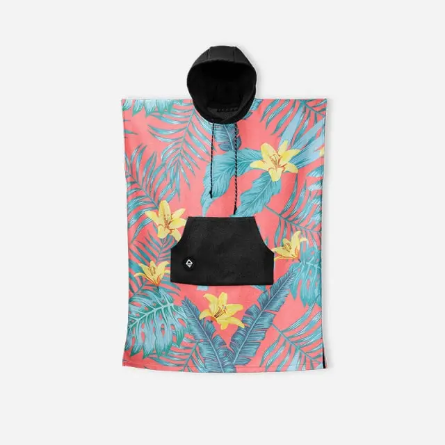 Poncho: Palms Coral 1