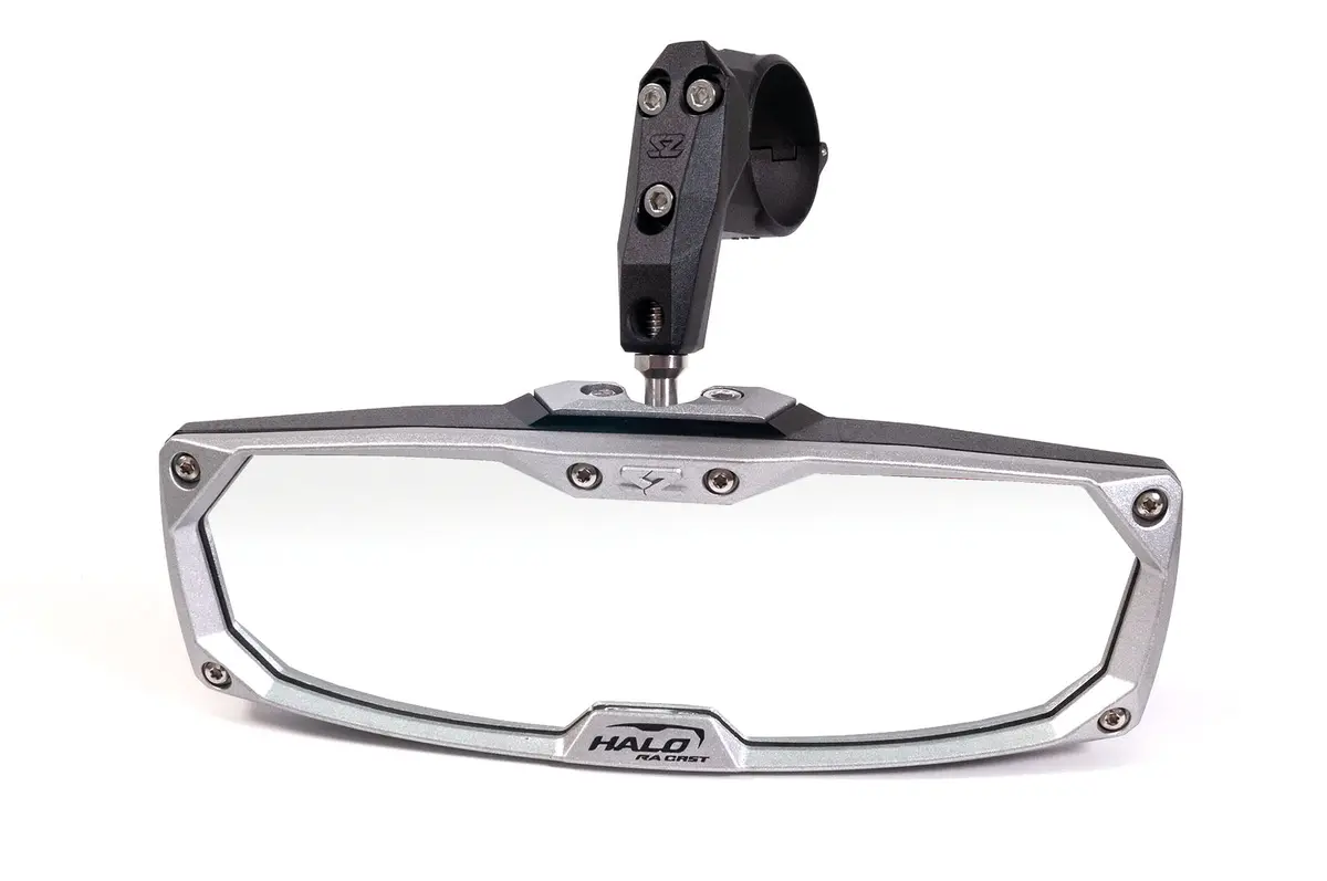 Halo-Ra Cast Rearview Mirror With Cast Aluminum Bezel – 1.75″ Round Tube By Seizmik 1