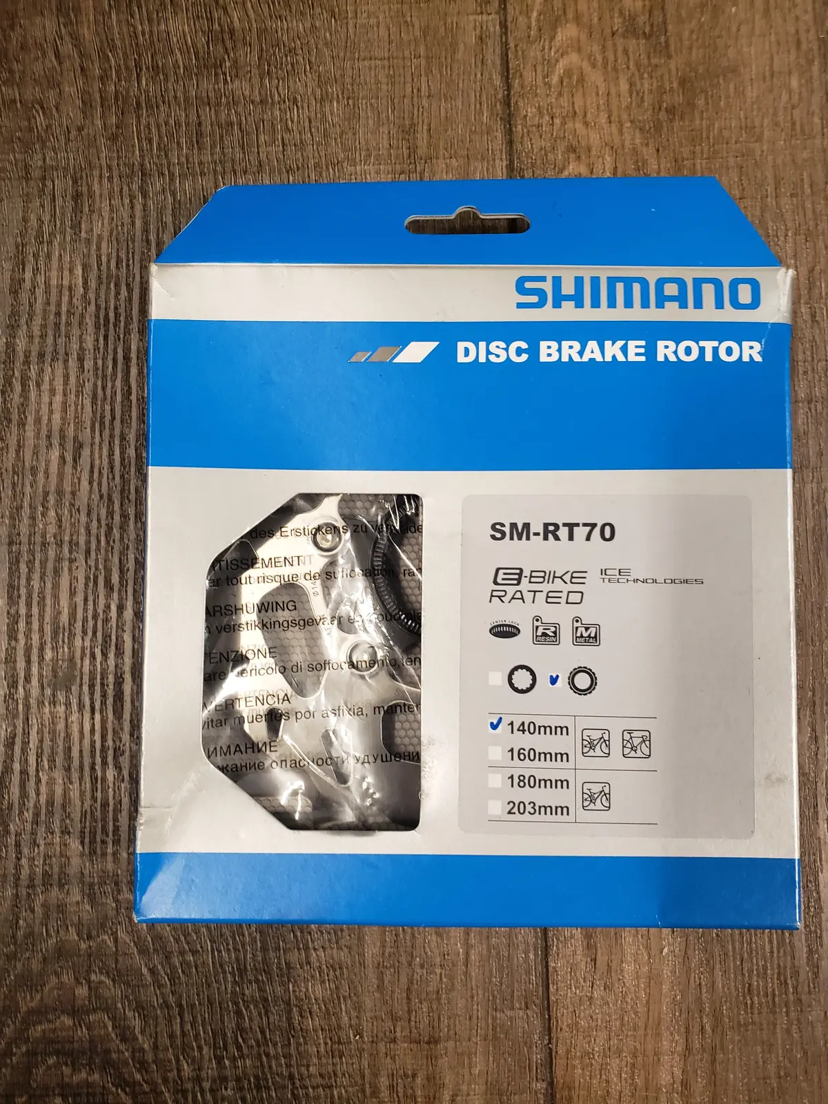 Shimano Sm-Rt70 Disc Brake Rotor, E-Bike Rated, 140Mm, Centerlock 1