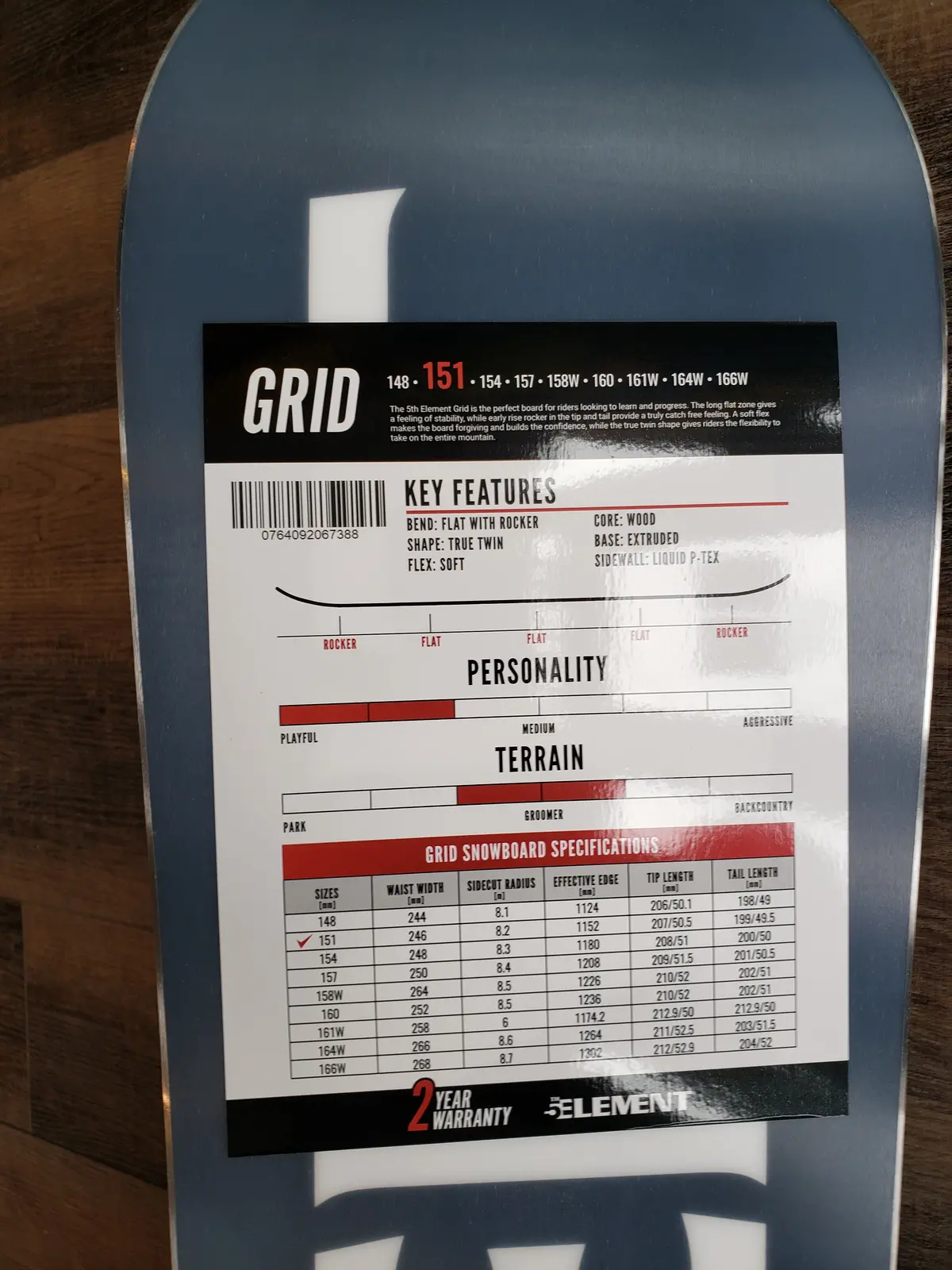 5Th Element Grid Snowboard With Matrix 03 Bindings, 151Cm 2