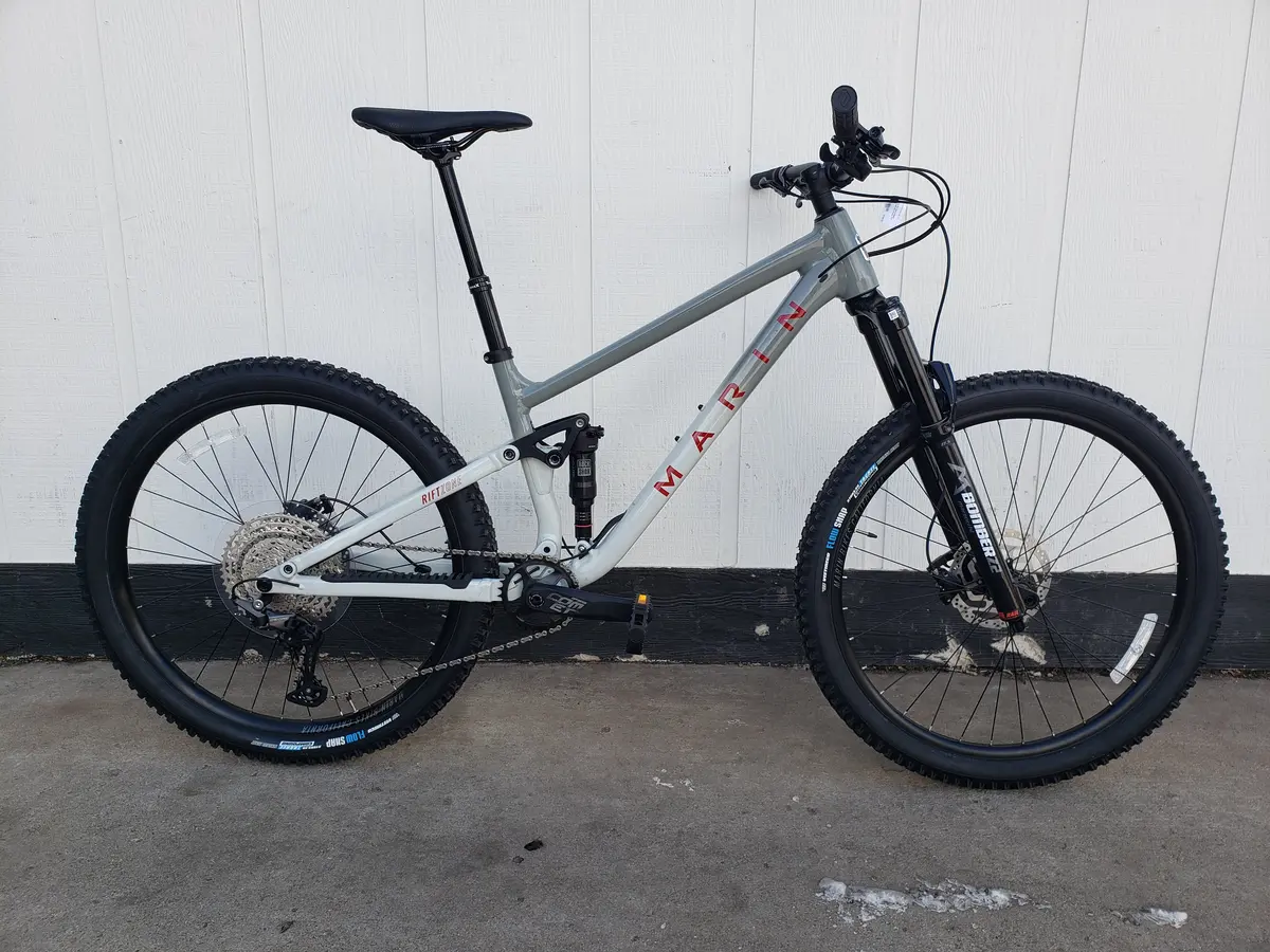 Marin Rift Zone 27.5" 2 Full Suspension Mountain Bike, White/Gray, Medium 1
