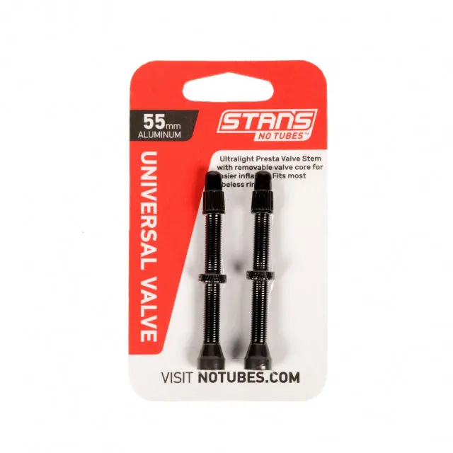 Valve Stem Pair, Universal, Al, Presta, 55Mm, Black 1