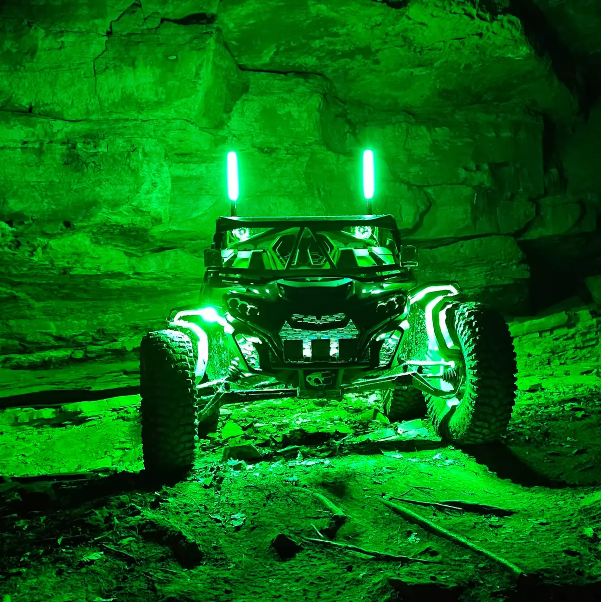 Infinite Offroad (Utv) - Rgb+W Rock Light & Whip Bundle 2