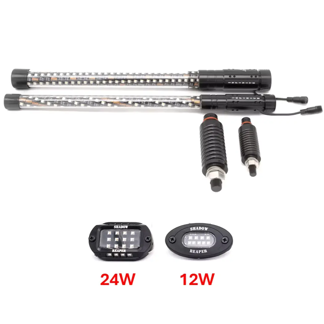 Infinite Offroad (Utv) - Rgb+W Rock Light & Whip Bundle 1