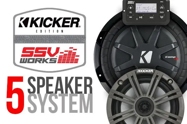 Polaris Rzr Xp Turbo And Xp4 Turbo Kicker/Ssv Works Complete 5 Speaker Plug-And-Play System 1