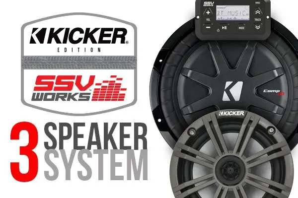 Polaris Rzr Xp 1000 And Xp4 1000 Kicker/Ssv Works Complete 3 Speaker Plug-And-Play System 2
