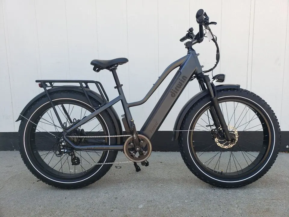 Dirwin Pioneer Fat-Tire E-Bike, Step-Thru, Black 1