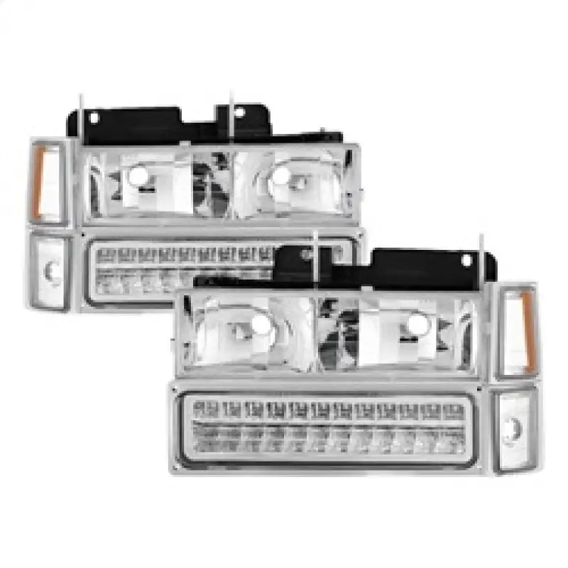Xtune 92-94 Blazer Full Size Corner/Led Bumper Headlights Chrome Hd-Jh-Cck88-Led-Am-C-Set 1