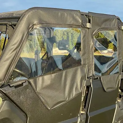 Falcon Ridge Half Soft Doors - Can Am Defender Max - With Zipper 1