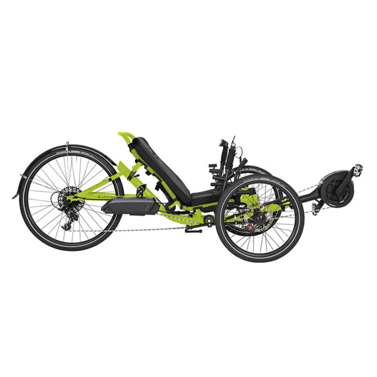 Catrike Ecat 559 Tadpole, Electric Recumbent Trike Green 1