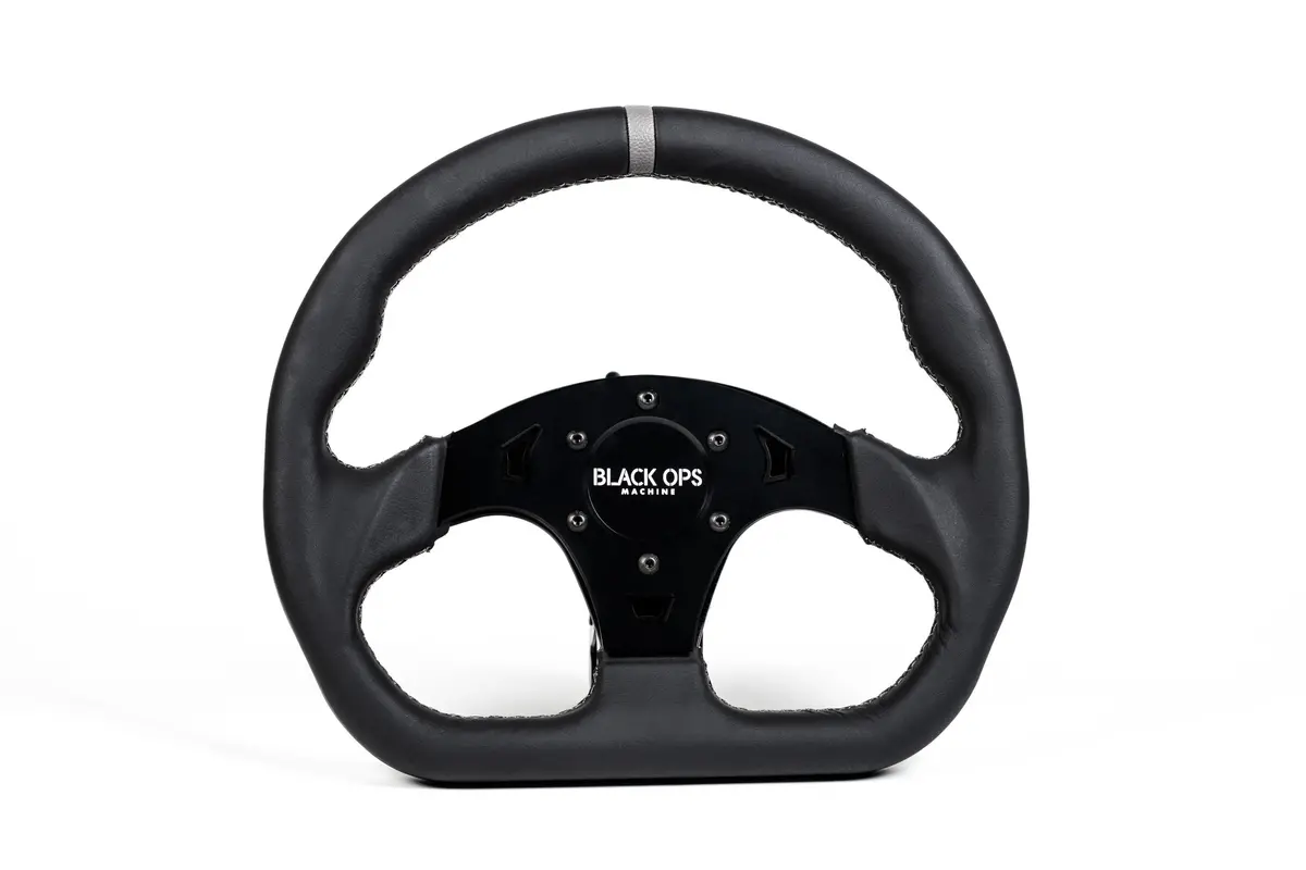 D-Shaped Steering Wheel – Leather By Black Ops Machine 1