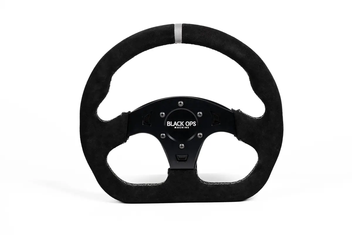 D-Shaped Steering Wheel – Suede By Black Ops Machine 1
