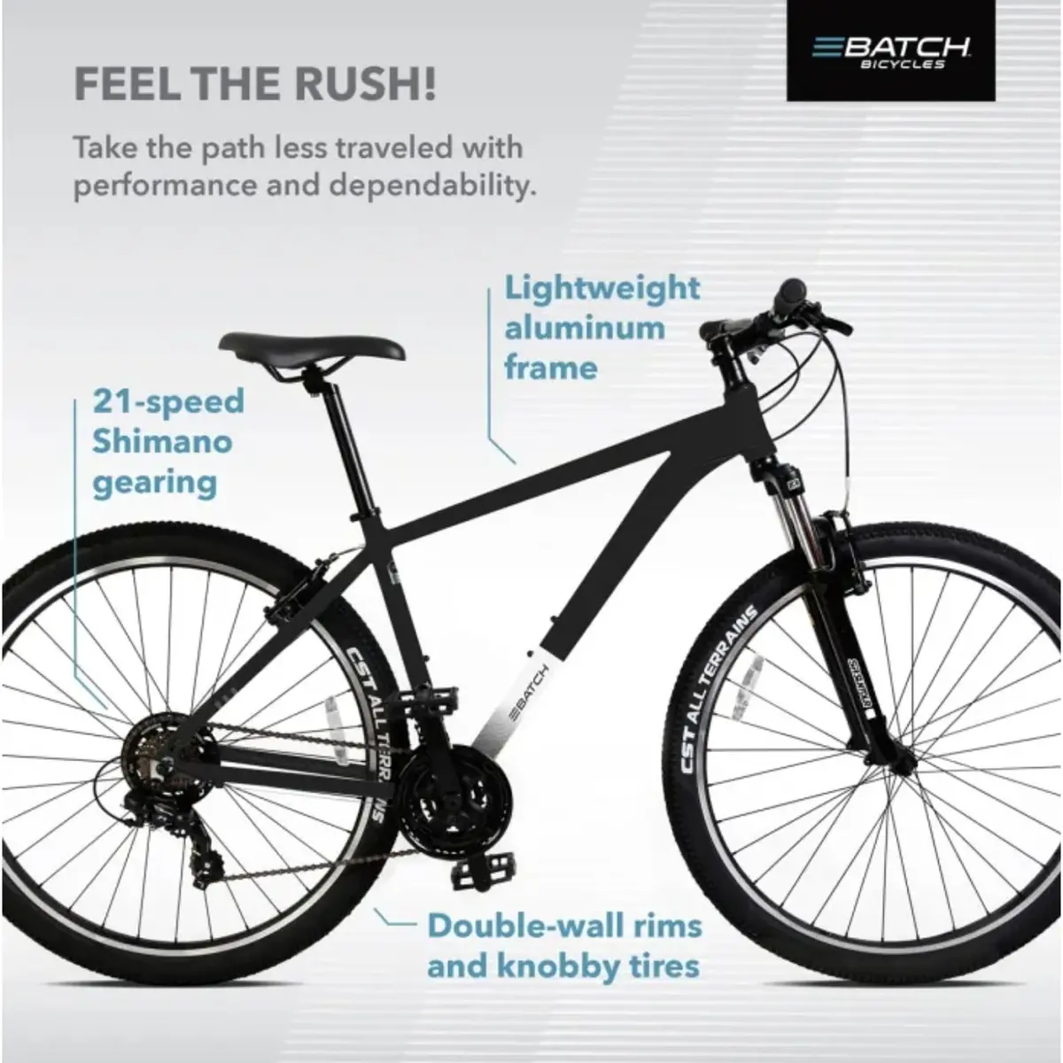 Batch Mountain Bike, 3 By 7 Speed, Matte Black | Large 29" 2