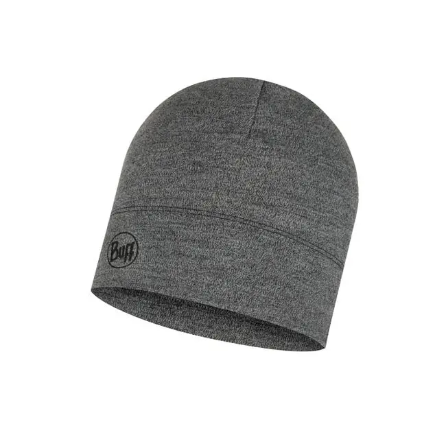 Buff Merino Midweight Beanie Melange Light Grey 1
