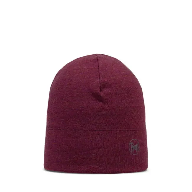 Buff Merino Midweight Beanie Melange Tibetan Red 1