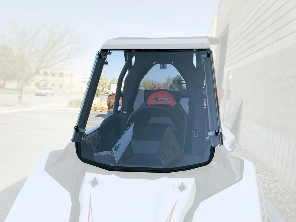 Polaris Rs1 Hard Coated Full Windshield, Billet Clamps, Polycarbonate By Utvzilla 1