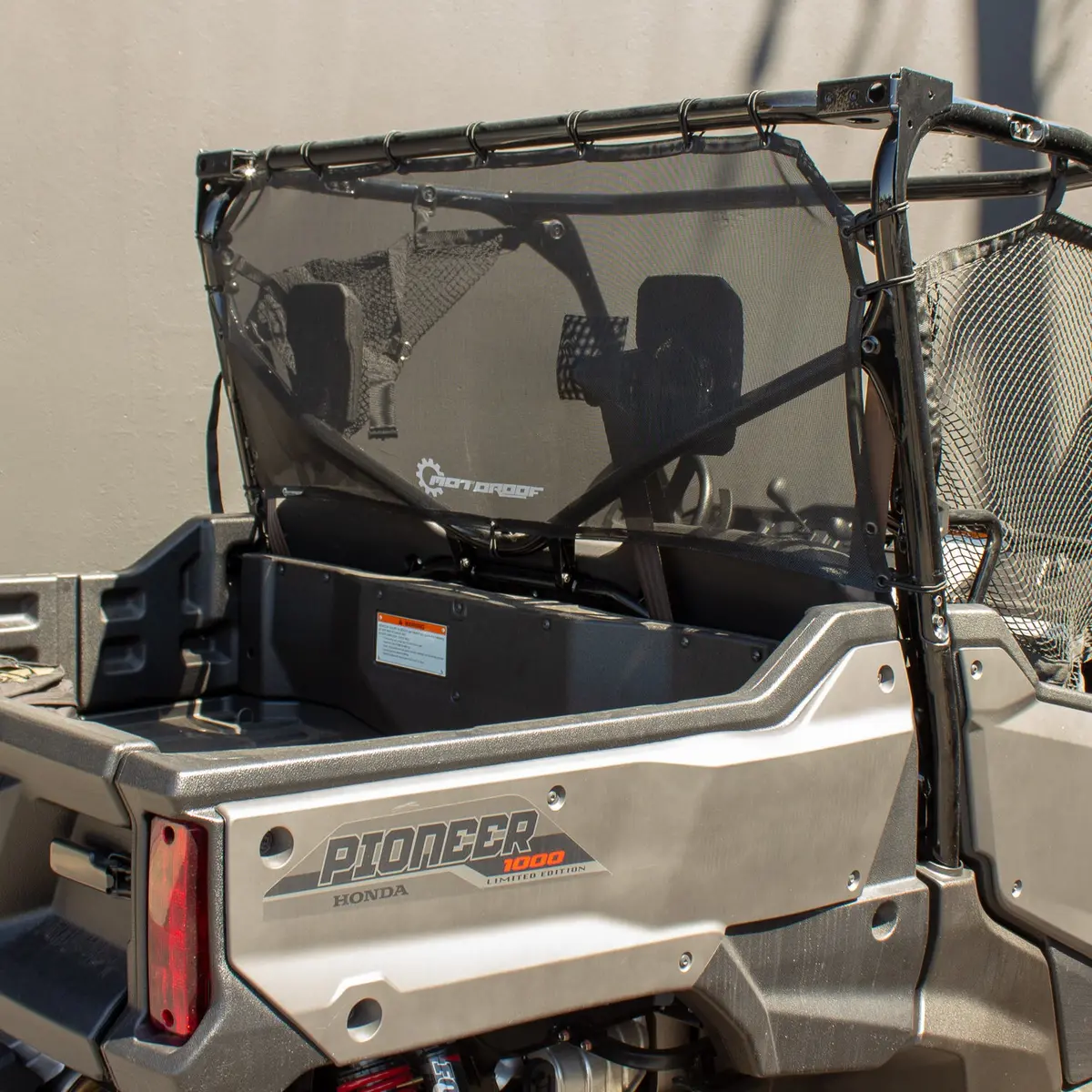 Motoroof Rear Window – Honda Pioneer 1000 – Front Cab – Black 2