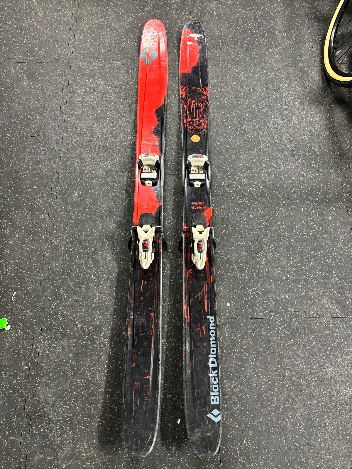 Black Diamond Johnny Collinson (Megawatt?) Powder Skis, 184Cm, Older Marker Griffon Bindings, See Notes 1