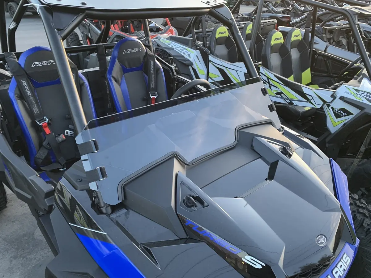 Polycarbonate Clear Half Windshield With Quick Straps For Rzr Turbo S And 2019+ Rzr 1000, Turbo By Utv Zilla 2