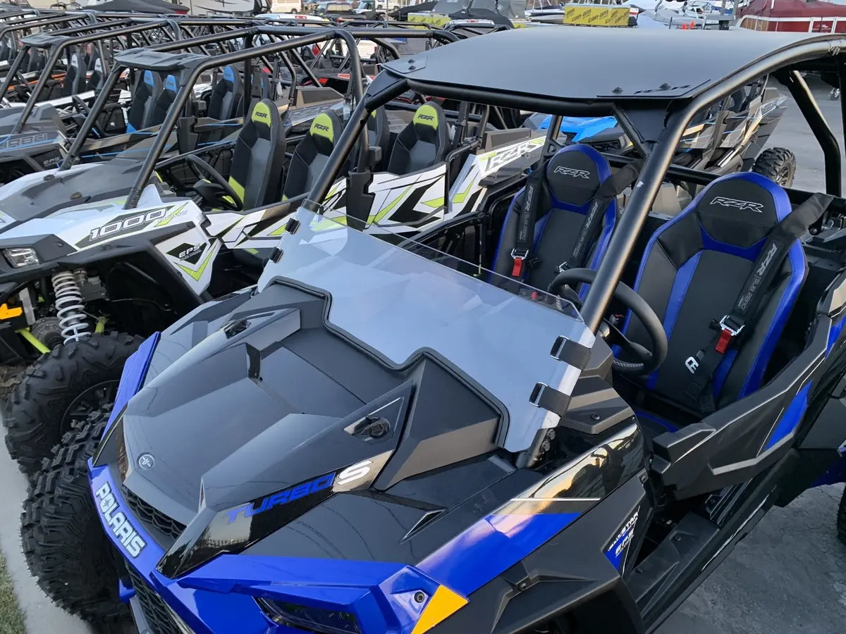 Polycarbonate Clear Half Windshield With Quick Straps For Rzr Turbo S And 2019+ Rzr 1000, Turbo By Utv Zilla 1