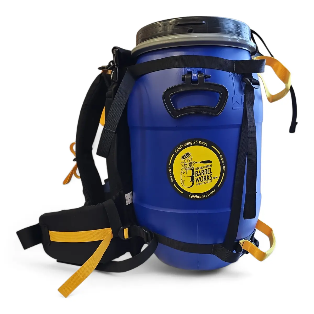 Recreational Barrel Works 30L Blue Barrel And Expedition Harness Package 1