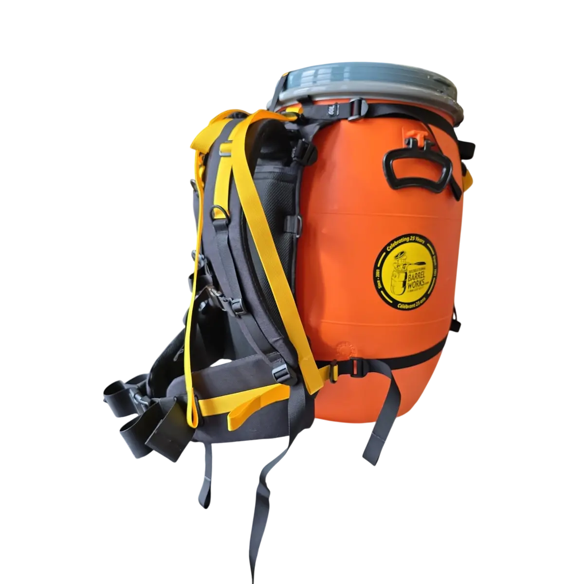 Recreational Barrel Works 60L Orange Barrel And Expedition Harness Package 1