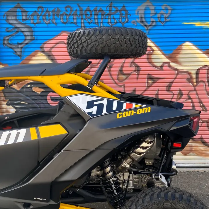 Factory Utv  Can-Am Maverick R Above The Roof Dual Clamp Spare Tire Mount 1