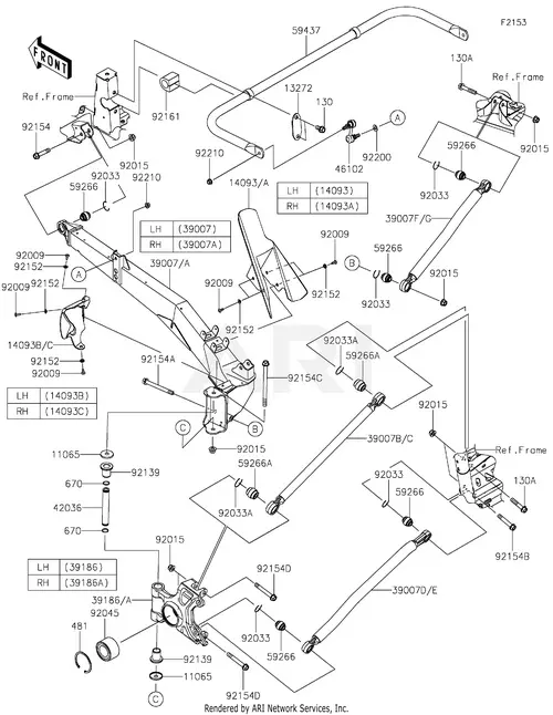 Genuine Kawasaki Stock Trailing Arms For Krx 1