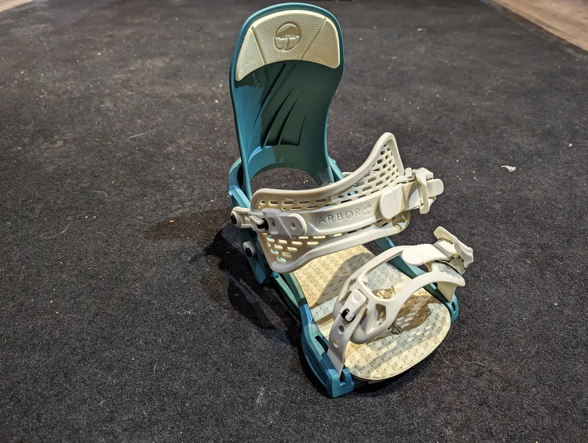 Arbor Acacia Snowboard Bindings, Women S/M, Turquoise 1