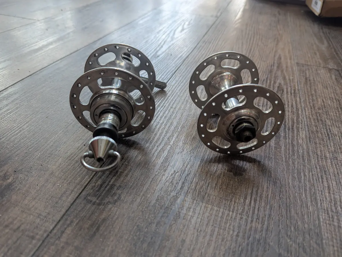 Vintage Campagnolo Record Road Bike Rim Brake High Flange Hubset, Freewheel 126Mm/100Mm 1