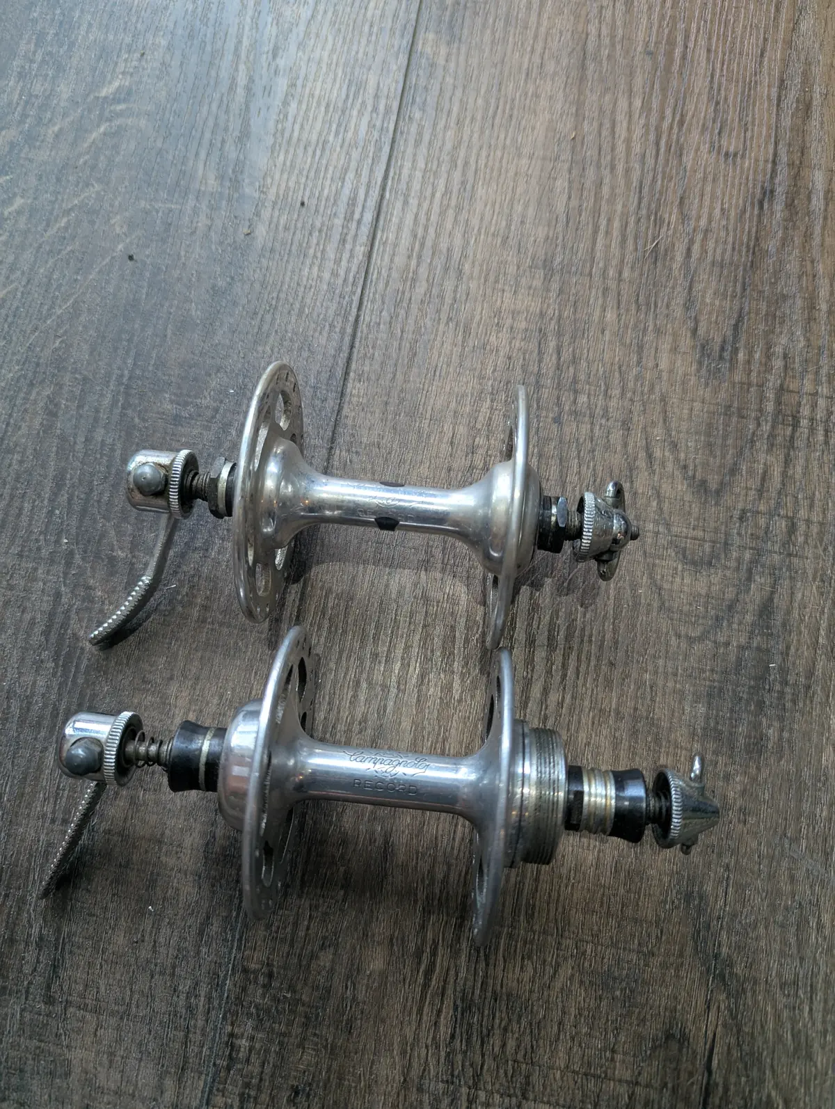 Vintage Campagnolo Record Road Bike Rim Brake High Flange Hubset, Freewheel 120Mm/100Mm (2) 1
