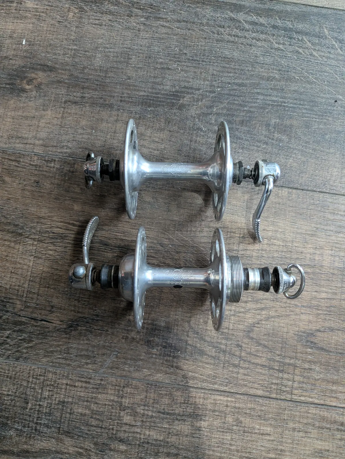 Vintage Campagnolo Record Road Bike Rim Brake High Flange Hubset, Freewheel 120Mm/100Mm (3) 1