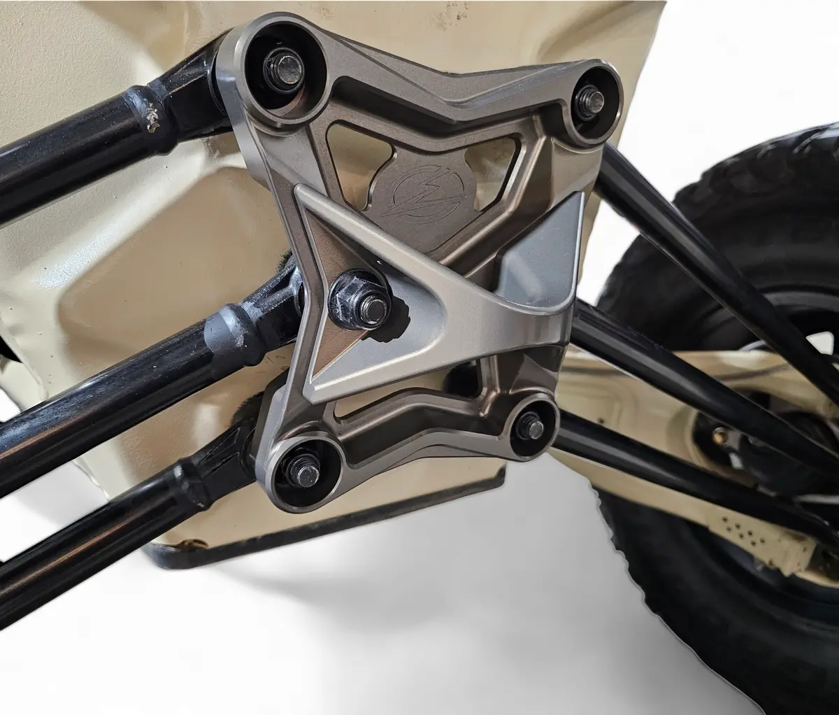Elektric Offroad Designs 2017-2021 Can Am X3 Maverick Eod Radius Rod Plate With Tow Hook Gun Metal 2