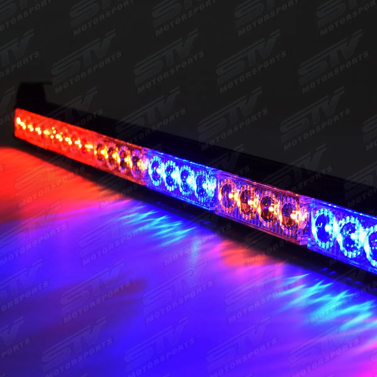 Racing Rear Chase Led Light Bar 36″ With Strobe Blue And Amber Lights By Stv Motorsports 1
