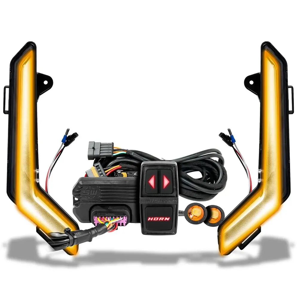 Ssv Works Can-Am Maverick R Switch Works Tango Turn-Signal Plug-&-Play Kit W/ Sequential Front Fang Lights W/ Taillight Integration 1