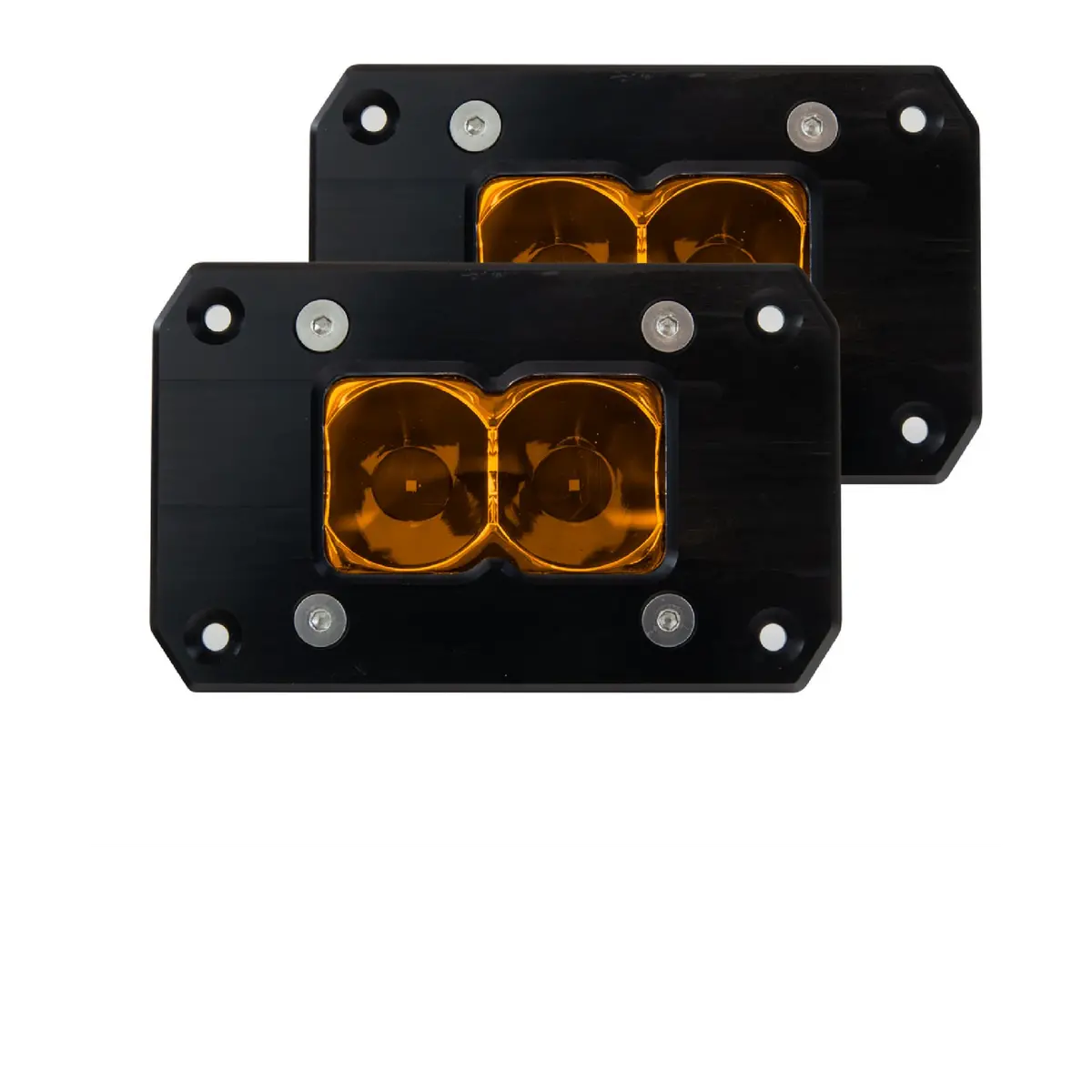 Heretic Ba-2 Flush Mount Amber Led Pod Light - 2 Pack 1