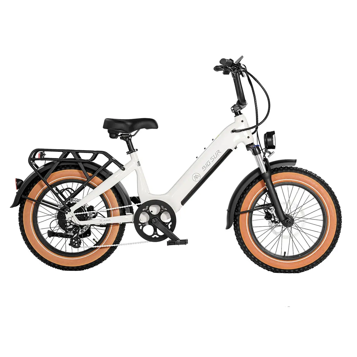 Aima Big Sur Sport 20" Wheel Step Thru E-Bike, Ivory White 1