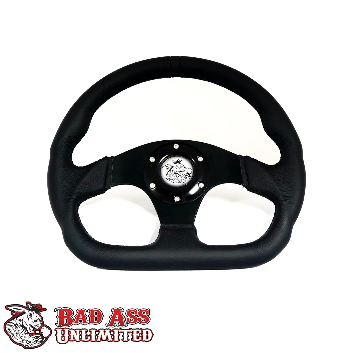 Bau (Bad Ass Unlimited) D-Ring Leather Steering Wheel-6 Hole 1