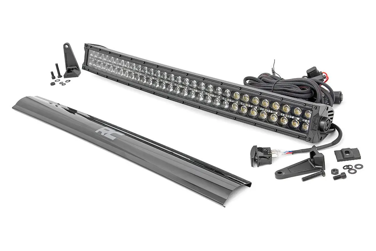 Rough Country 30-Inch Curved Cree Led Light Bar - (Dual Row | Black Series W/ Amber Drl) 1