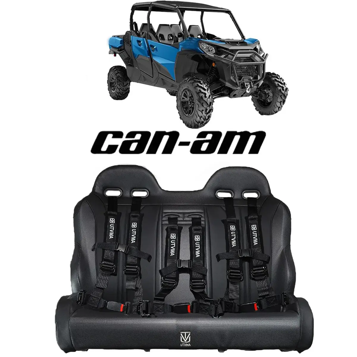 Commander Max Rear Bench Seat (2021-2025) W Harnesses 1