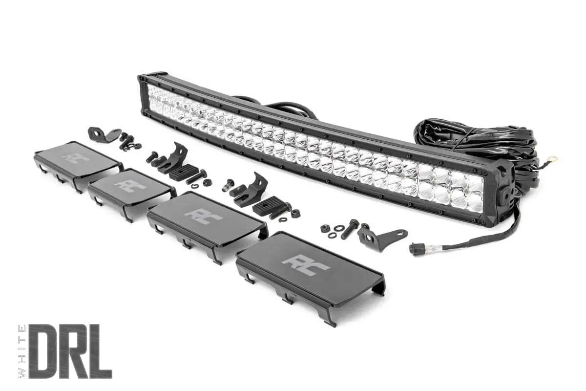 Rough Country 30-Inch Curved Cree Led Light Bar - (Dual Row | Chrome Series W/ Cool White Drl) 1