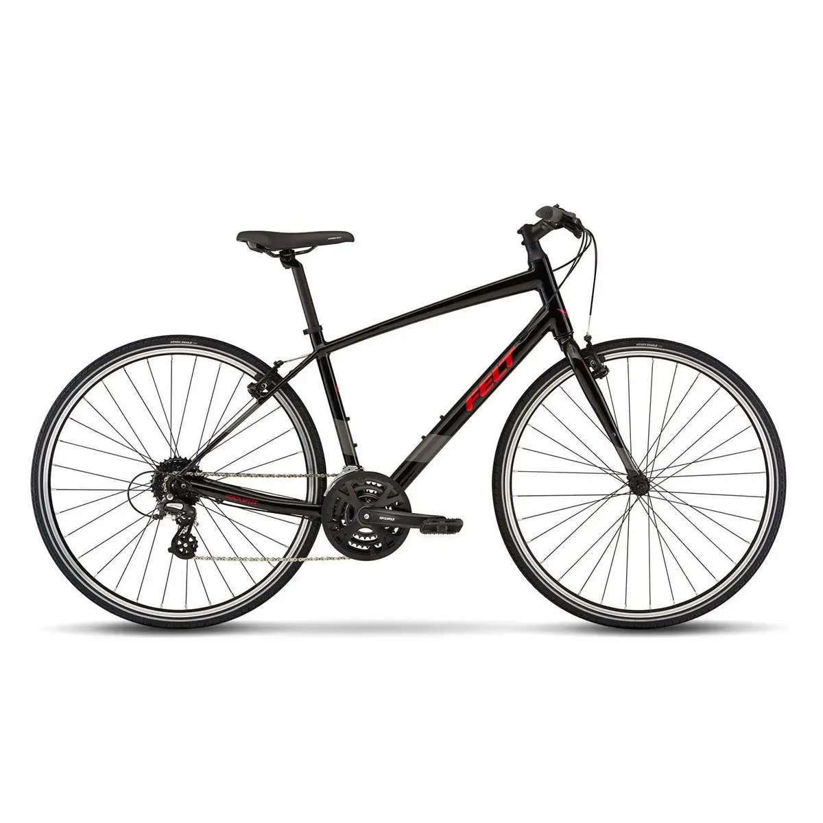 Felt Verza Speed 50 Hybrid, Shimano Altus, Rim Brakes, Reflective Black/Red 1