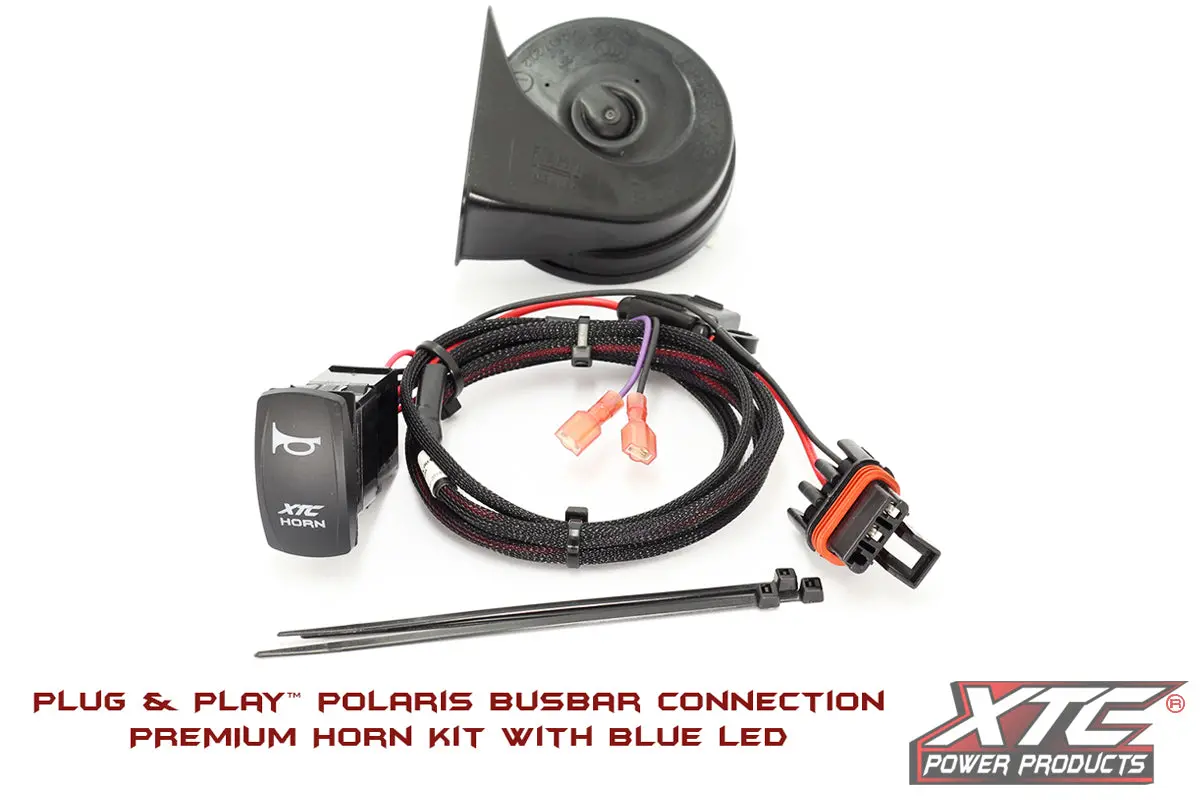 Polaris Plug And Play New Busbar Horn Kit, Laser Engraved Rocker Switch W/Blue Led By Xtc 1