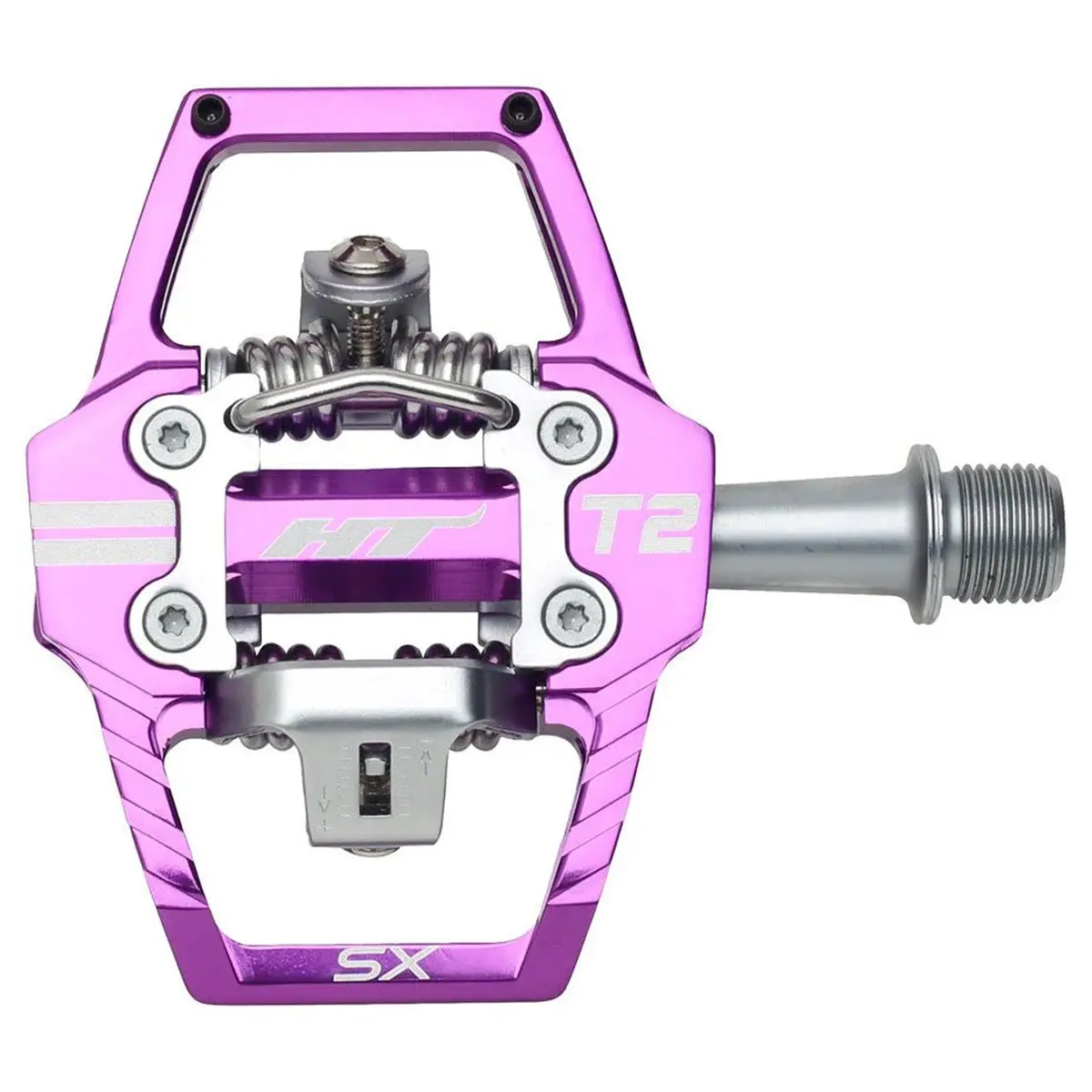 Ht Components T2-Sx Pedals, Dual Sided Clipless Platform Aluminum, 9/16" Purple 1