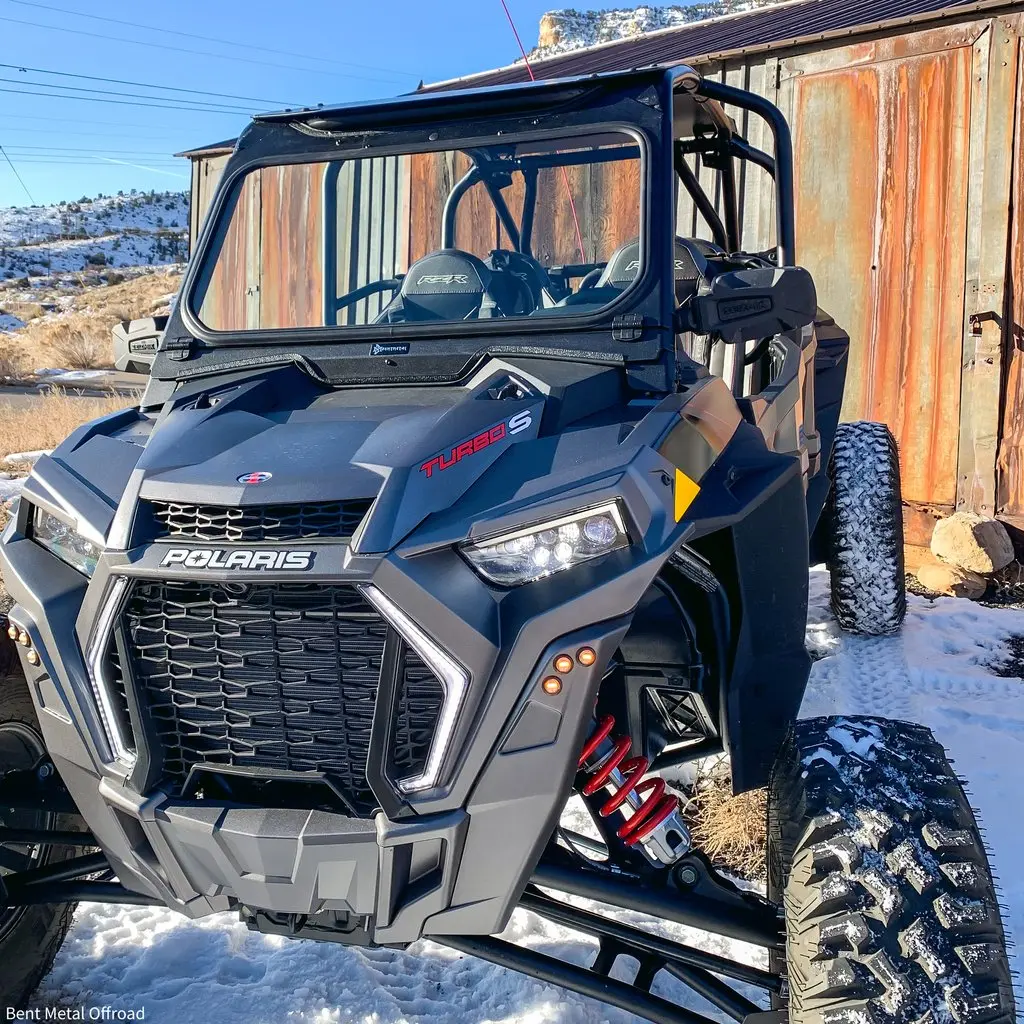 Rzr Turbo S Vented Windshield With D.O.T Stamp By Bent Metal 1