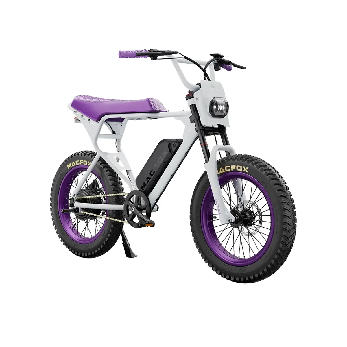 Macfox X1s X Bs.Zay Riders  5' 2" - 6' 3", 500W 48V, White/Purple 1